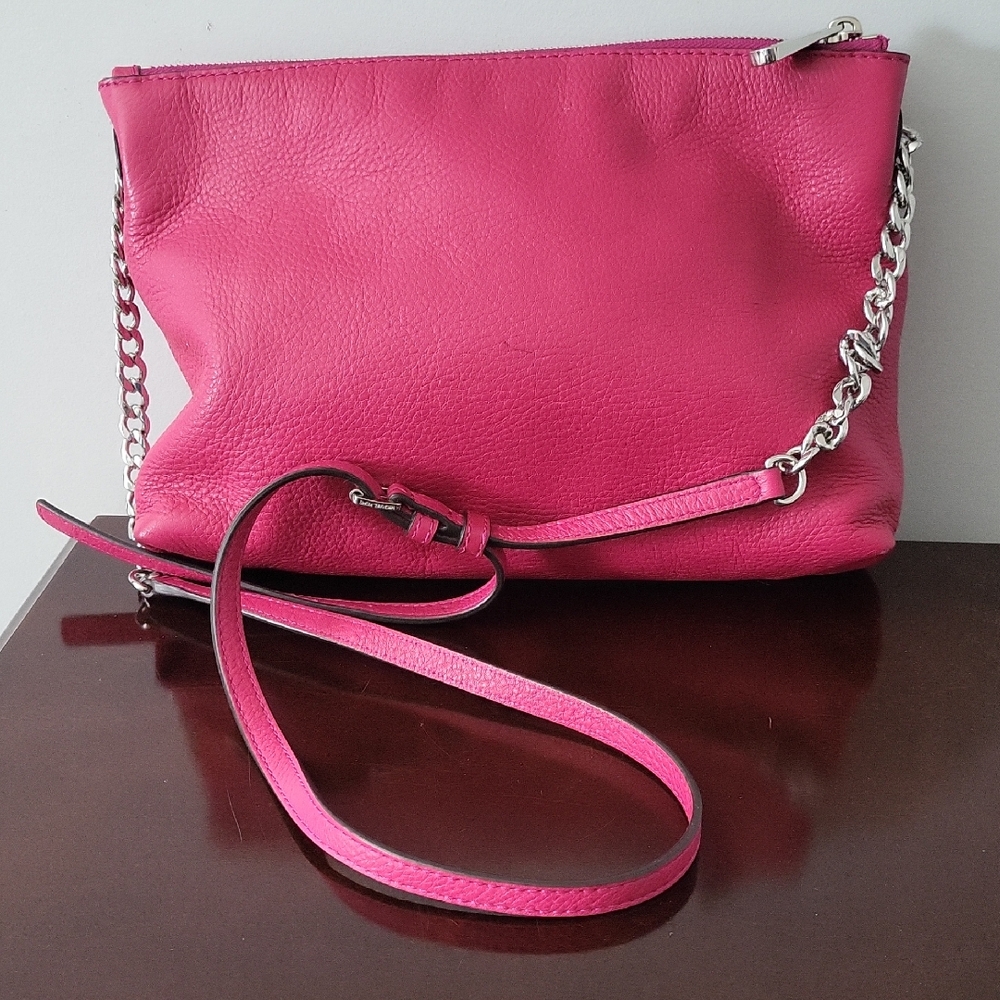 Pink Leather Shoulder Bag